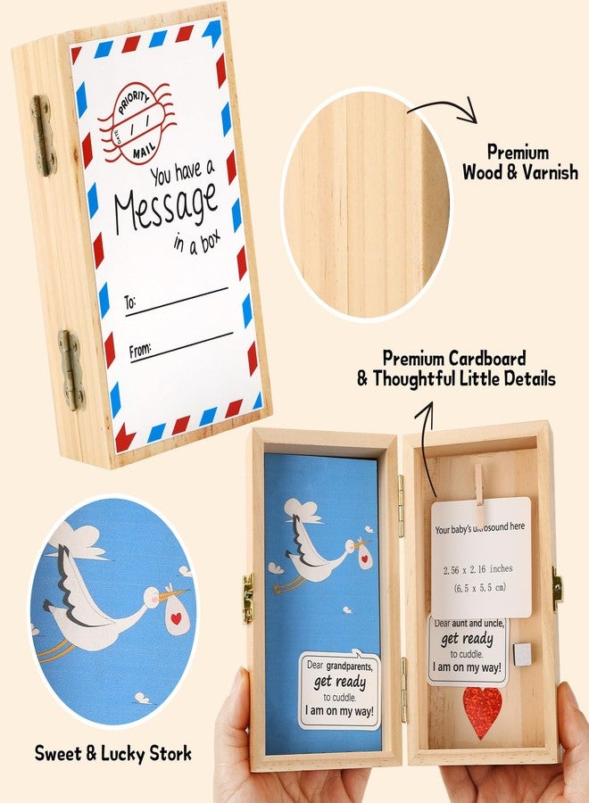 JULEASEL Pregnancy Announcement Keepsake Box with Ultrasound Holder – Pregnancy Reveal to Parents, Grandparents, Aunt & Uncle, Personalized Baby Announcement Surprise Gift Ideas - Image 5